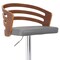 Armen Living Adele Adjustable Height Swivel Gray Faux Leather and Walnut Wood Bar Stool with Chrome Base LCADSWBAGRWA - alternate 2